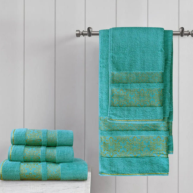 3-Pcs Towel Set Flower Mint-575 Main Image