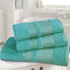 3-Pcs Towel Set Flower Mint-575