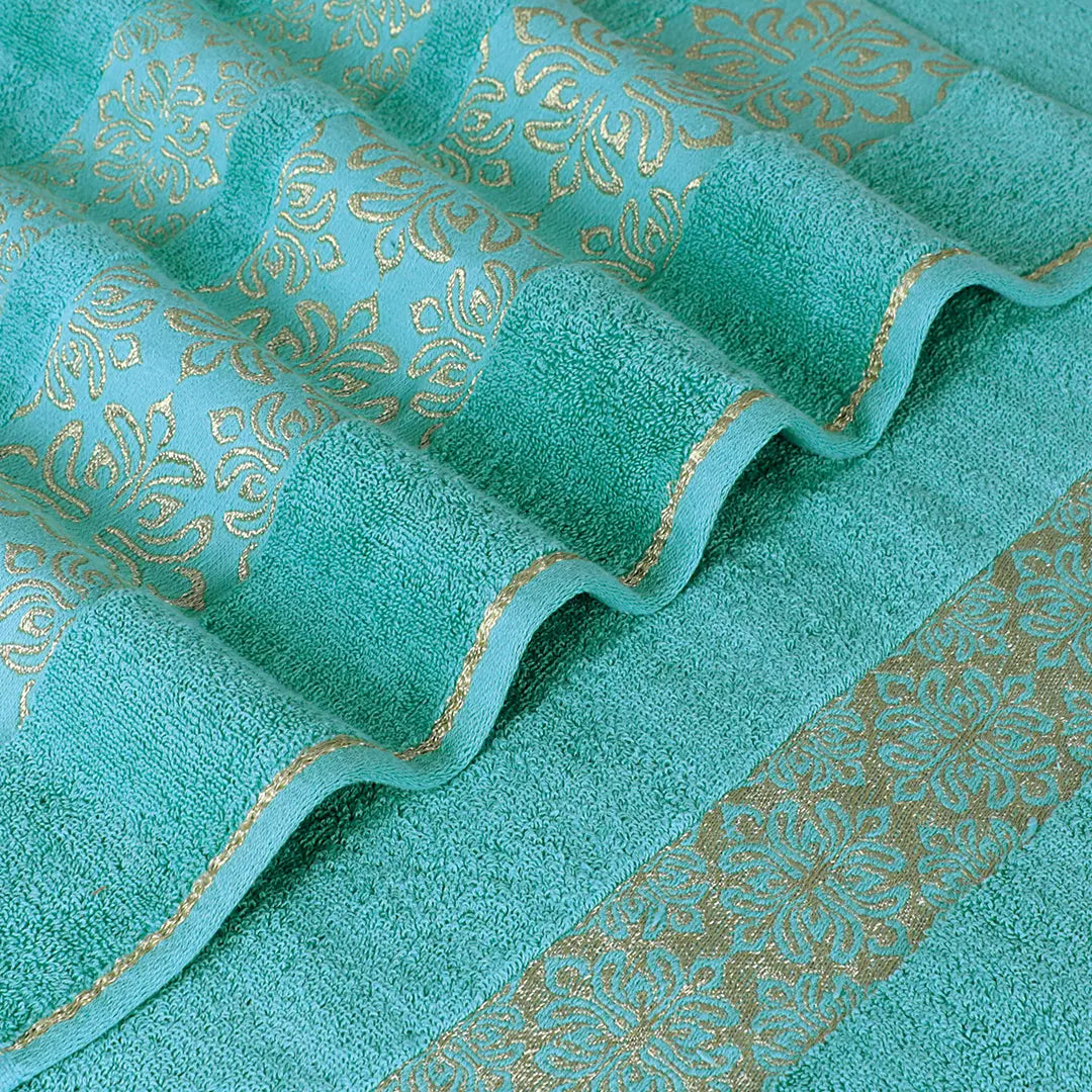 3-Pcs Towel Set Flower Mint-575