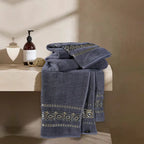3-Pcs Towel Set Circle Gray-600