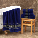 3-Pcs Towel Set Circle Navy-601