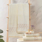 Cream Diamond - 3-Pcs Jacquard Towel Set