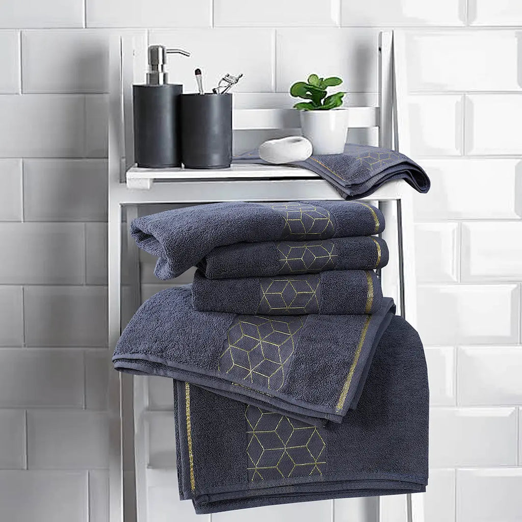 Gray Diamond - 3-Pcs Jacquard Towel Set