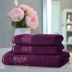 Magenta Diamond - 3-Pcs Jacquard Towel Set