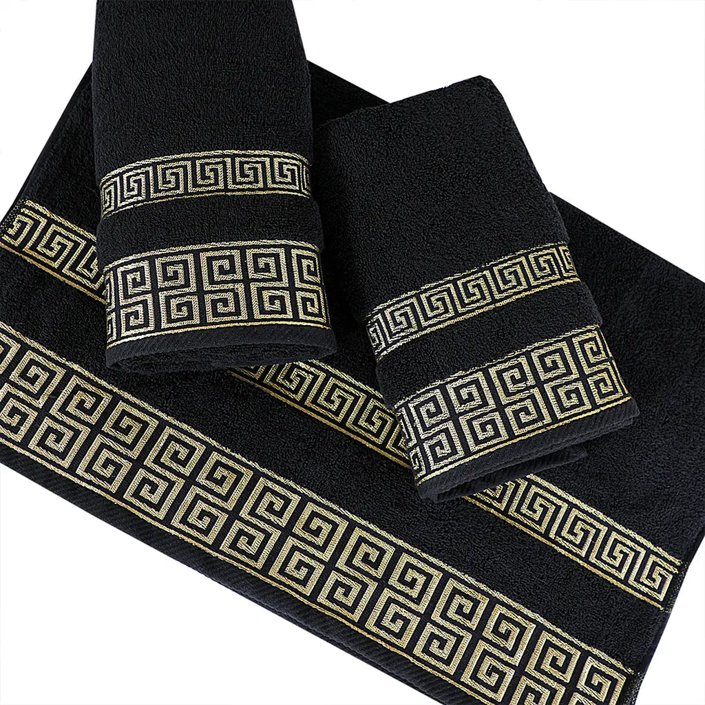 3-Pcs Towel Set Versatile Black-568