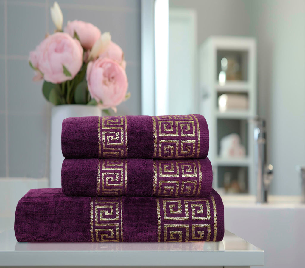 Magenta Versatile - 3-Pcs Jacquard Towel Set