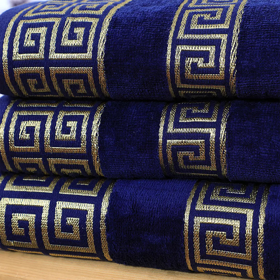 Navy Versatile - 3-Pcs Jacquard Towel Set