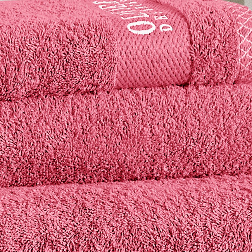 3 - Pcs Export Quality Towel Set Coral - 538 - Lotus