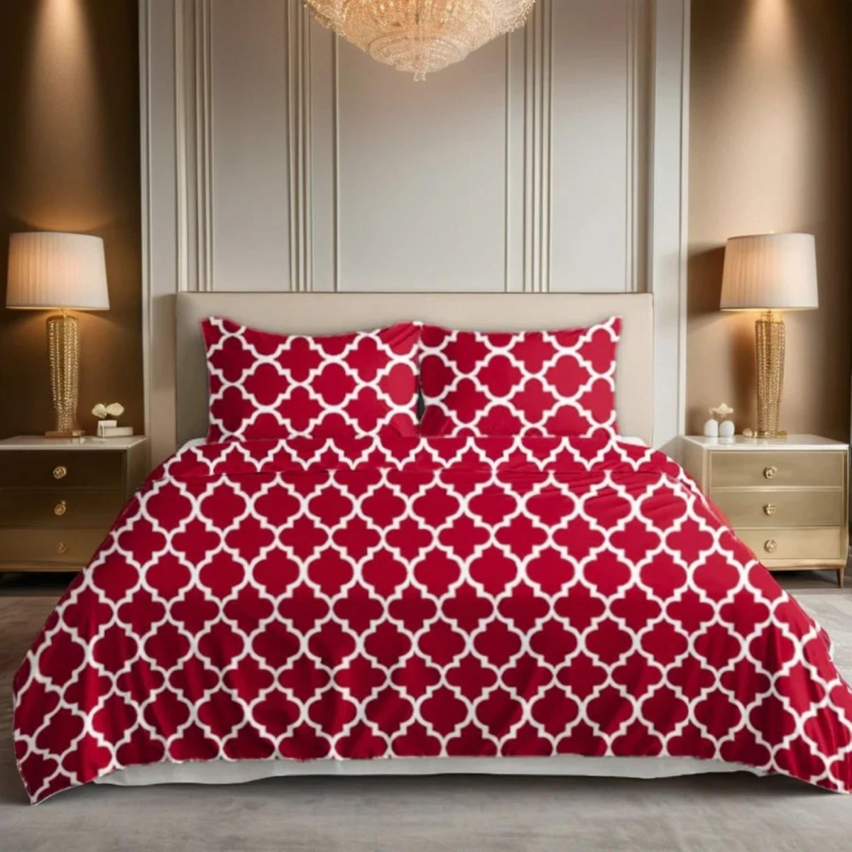 3 Pcs King Size Ultra Soft Bedsheet - Apex - Lotus