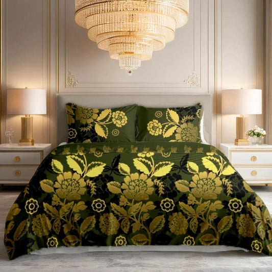 3 Pcs King Size Ultra Soft Bedsheet - Lush - Lotus