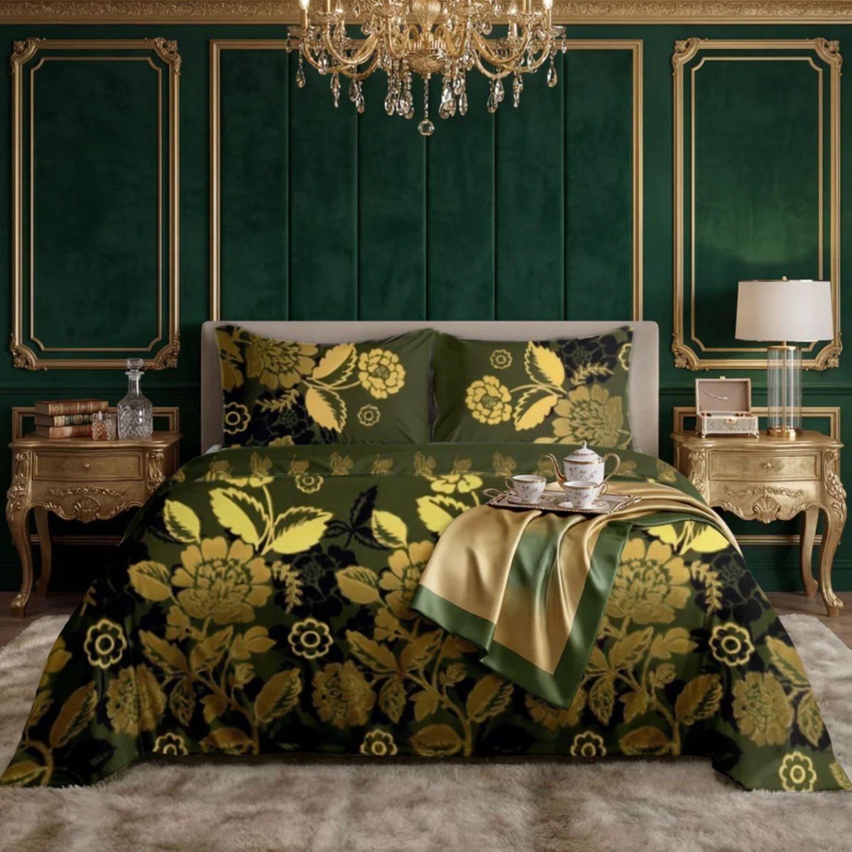 3 Pcs King Size Ultra Soft Bedsheet - Lush - Lotus