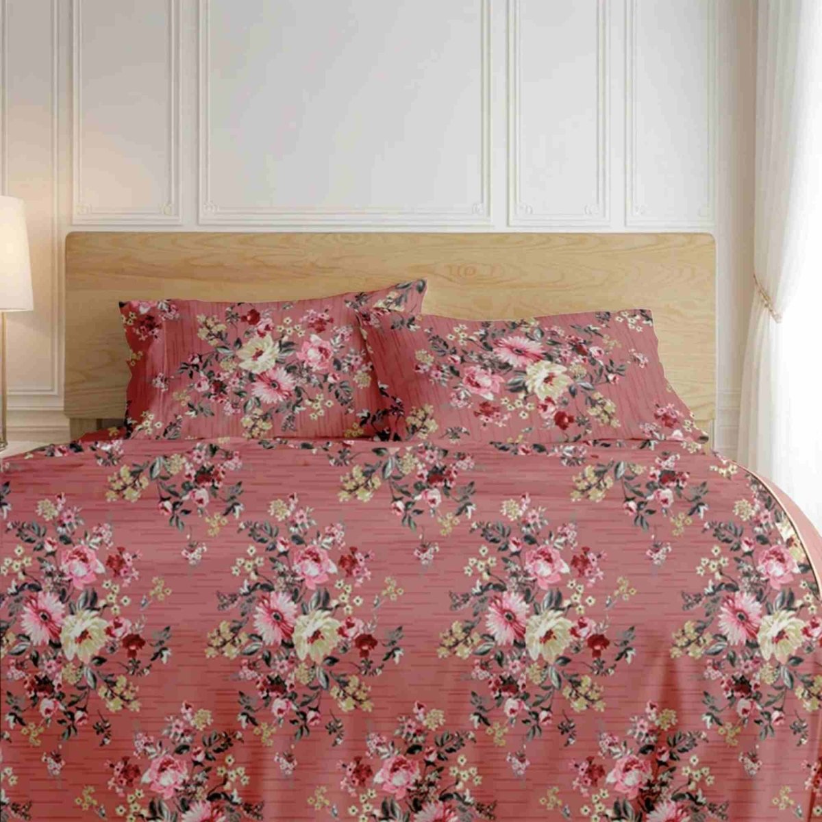 3 Pcs King Size Ultra Soft Bedsheet - Petrix - Lotus