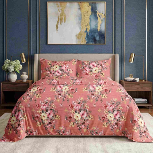 3 Pcs King Size Ultra Soft Bedsheet - Petrix - Lotus