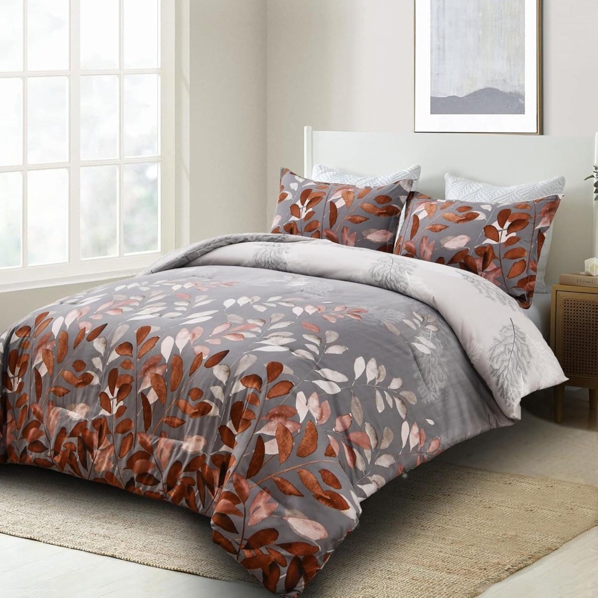 3 Pcs King Size Ultra Soft Bedsheet - Sylvan - Lotus