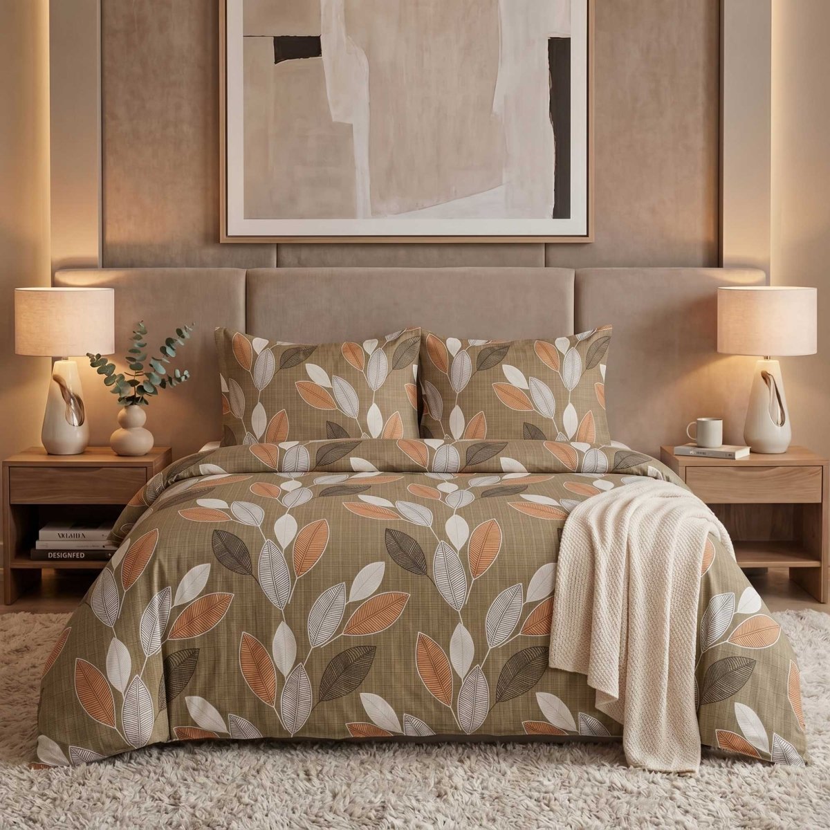 3 Pcs King Size Ultra Soft Bedsheet - Willow - Lotus
