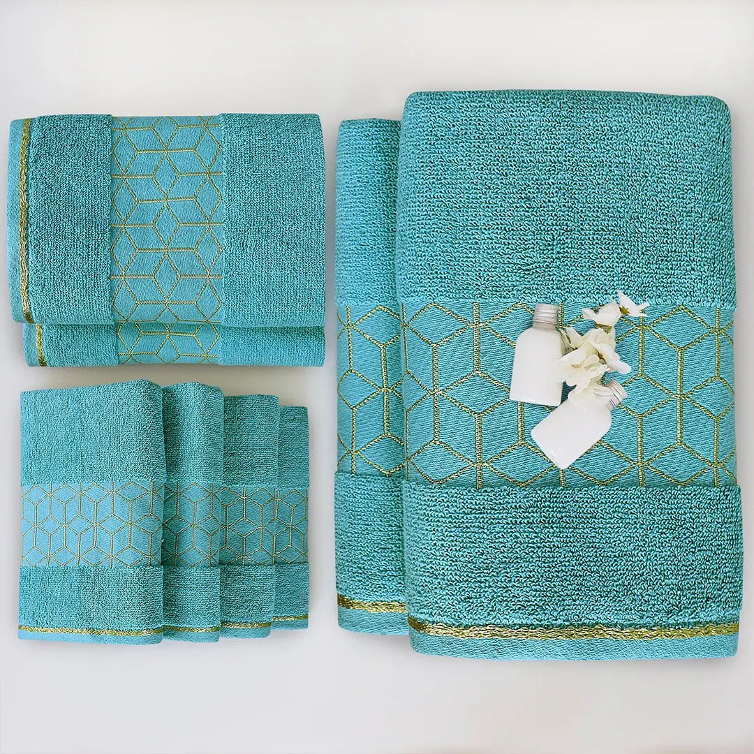 3 - Pcs Towel Set Diamond Mint - 571 - Lotus