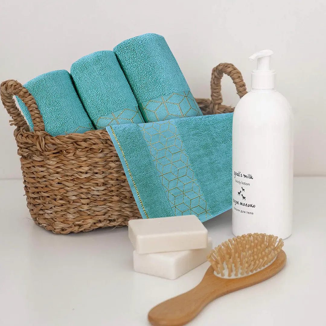 3 - Pcs Towel Set Diamond Mint - 571 - Lotus