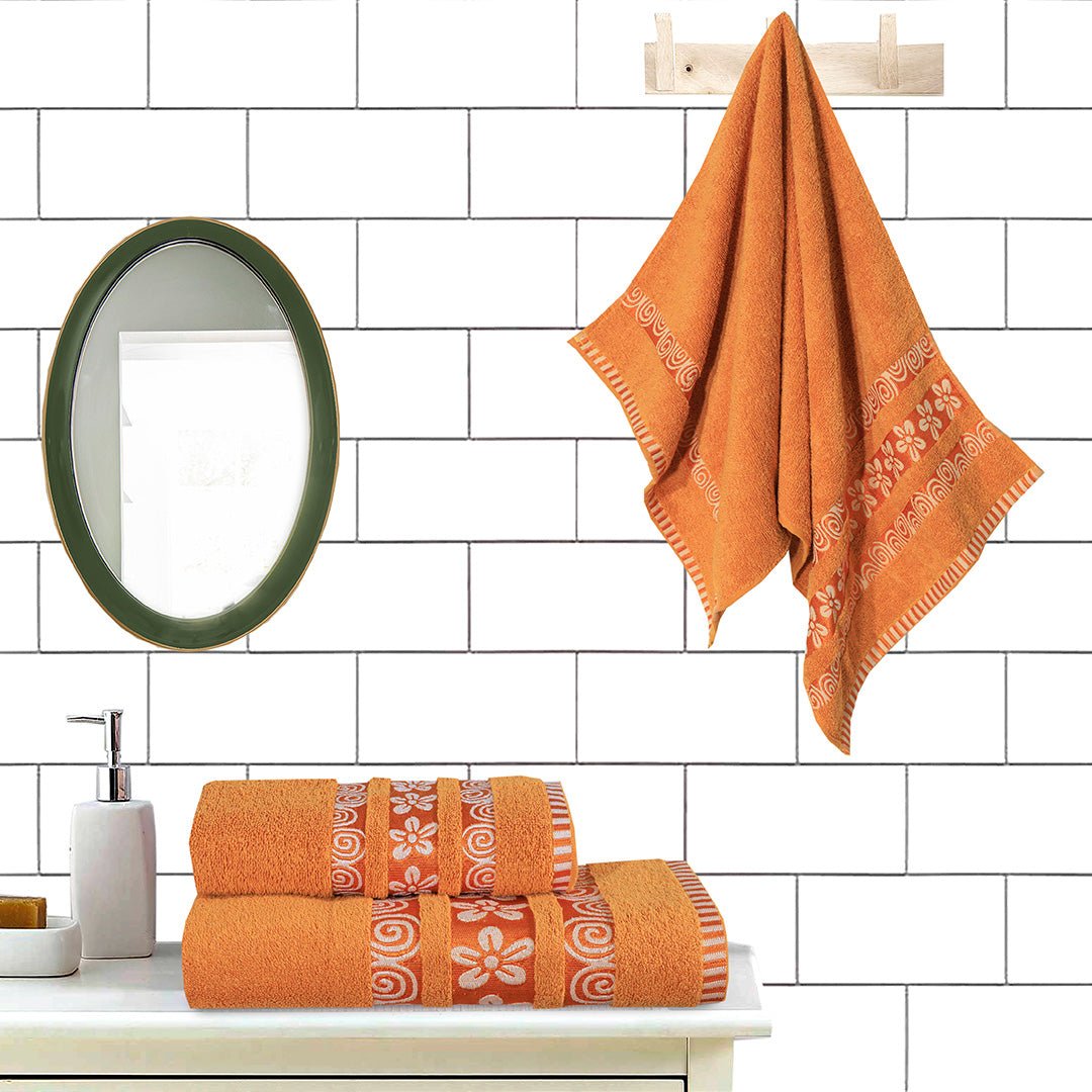 3 - Pcs Towel Set Flower & Circle Sunflowers - 450 - Lotus