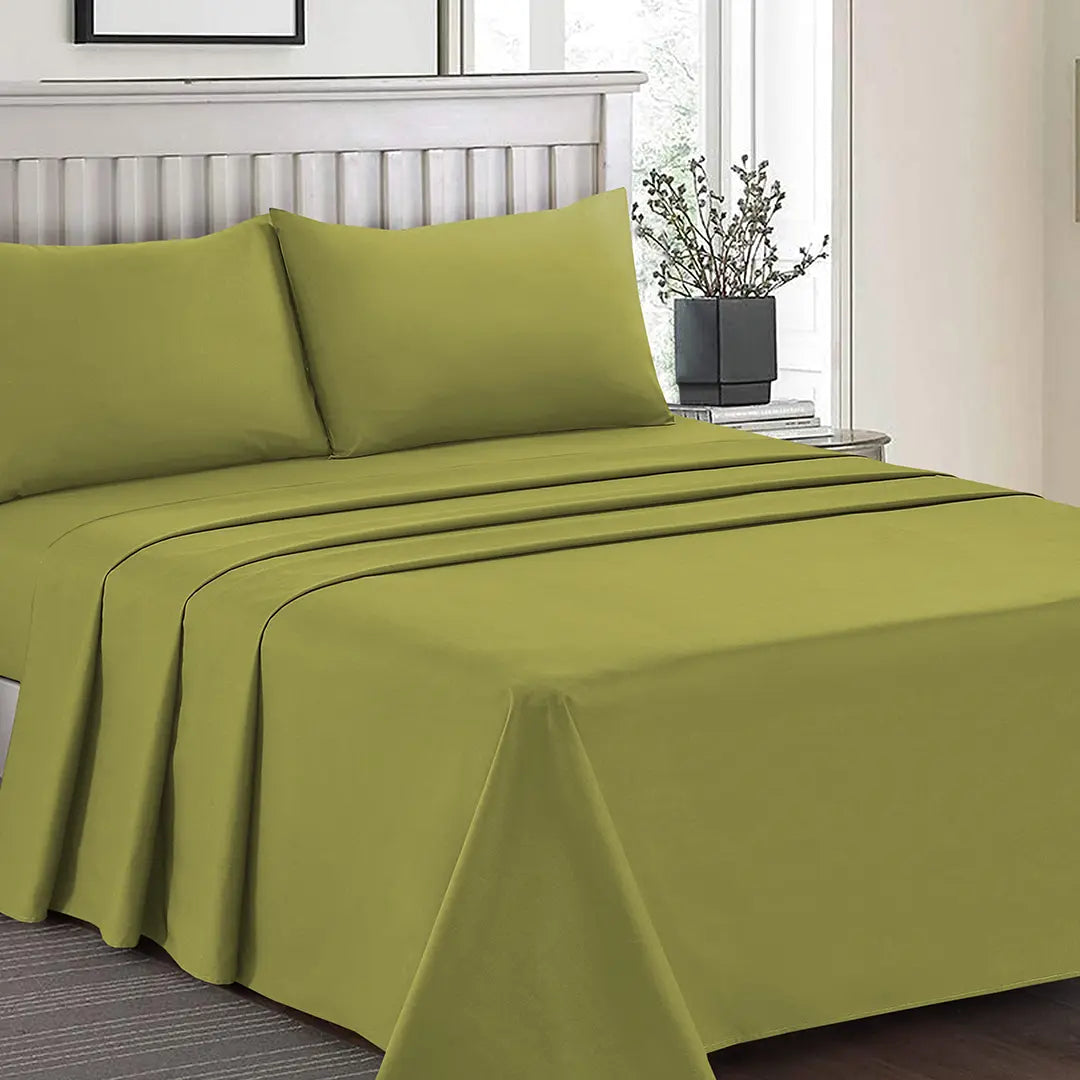 Plain Dyed Bed Sheet Set Oasis King-30288 (Limited Stock)