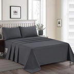 Plain Dyed Bed Sheet Set Gray King-30289 RFS
