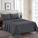 Plain Dyed Bed Sheet Set Gray Single-30289 RFS