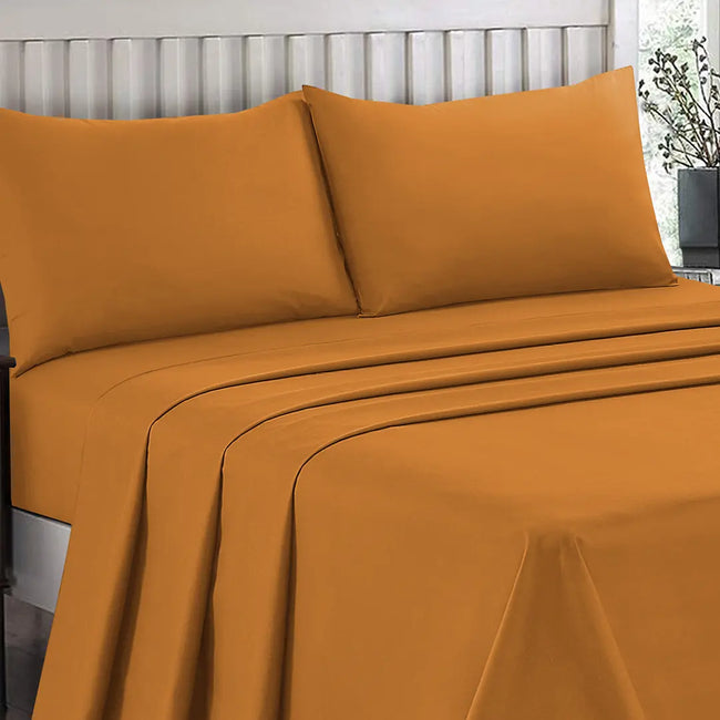 Plain Dyed Bed Sheet Set Mustard Single -30290 RFS Main Image