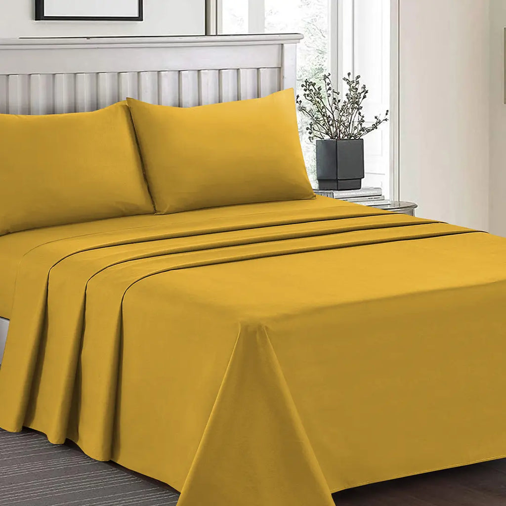 Plain Dyed Bed Sheet Set Olive Single-30291 Limited Stock