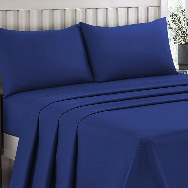 Plain Dyed Bed Sheet Set Royal Single-30293 Limited Stock Main Image