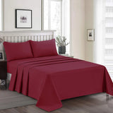 Plain Dyed Bed Sheet Set Maroon Single-30295 RFS