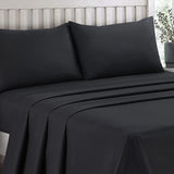 Plain Dyed Bed Sheet Set Jet Black-30296 RFS