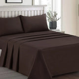 Plain Dyed Bed Sheet Set Seal Brown-30297 RFS