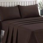 Plain Dyed Bed Sheet Set Brown King-30297 RFS