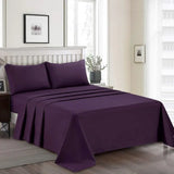 Plain Dyed Bed Sheet Set purple Single-30316 RFS