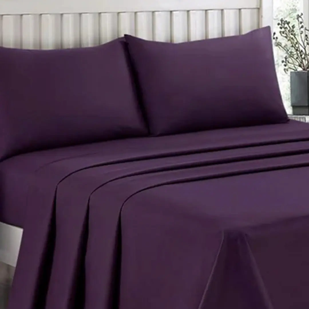 Plain Dyed Bed Sheet Set purple King-30316 RFS