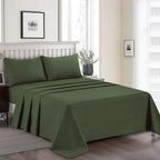 Plain Dyed Bed Sheet Set Olive Green King-30317 RFS