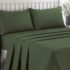 Plain Dyed Bed Sheet Set Olive Green King-30317 RFS