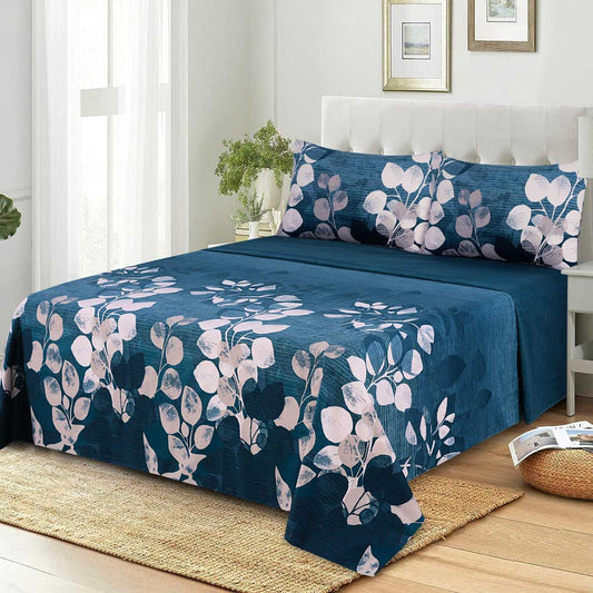2 Pcs Single Size Easy Care Bedsheet - Oceanic Patterns
