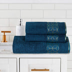 Teal Diamond - 3-Pcs Jacquard Towel Set