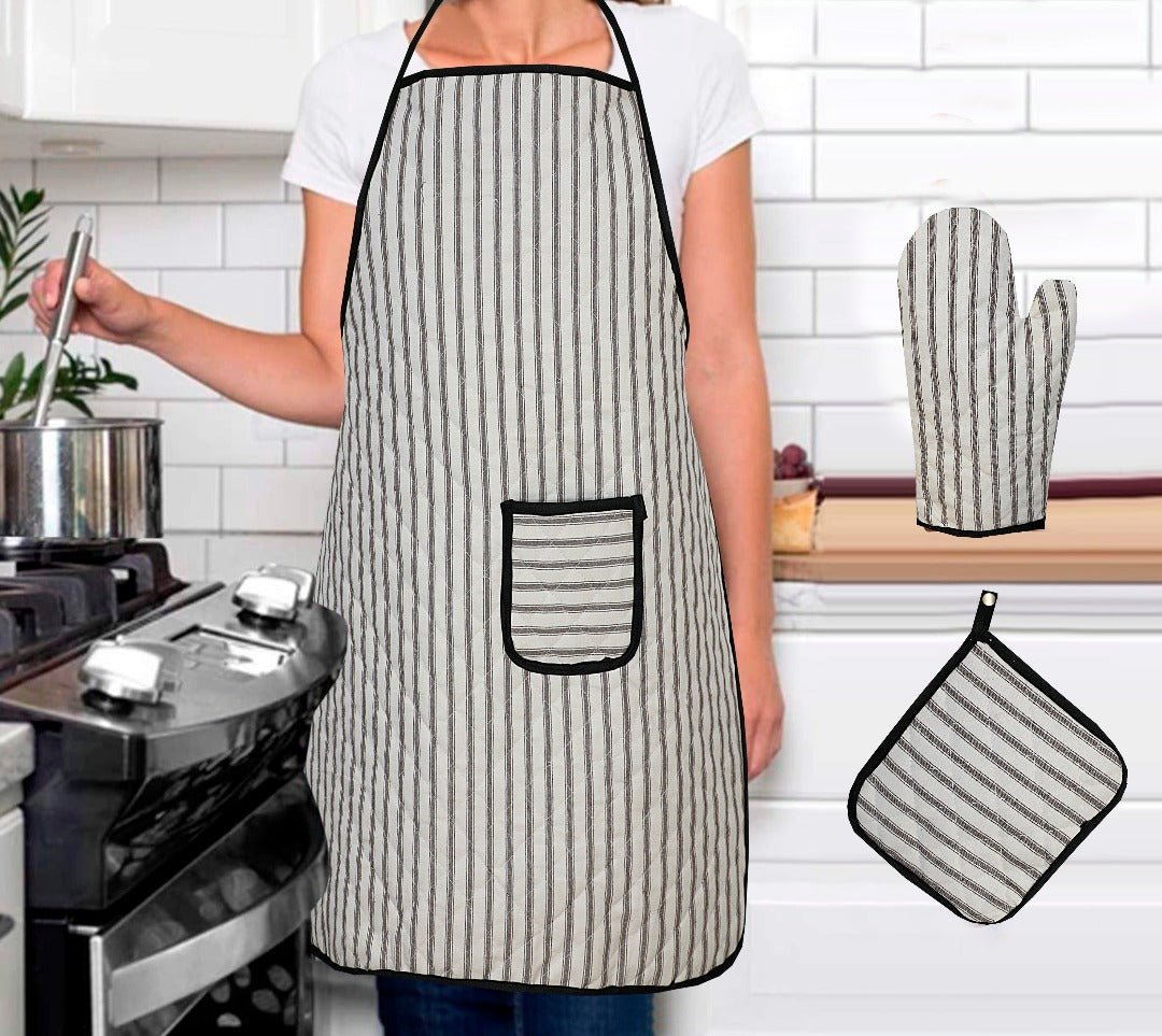 3PC Kitchen Essentials Sweet Home Apron Set - Lotus
