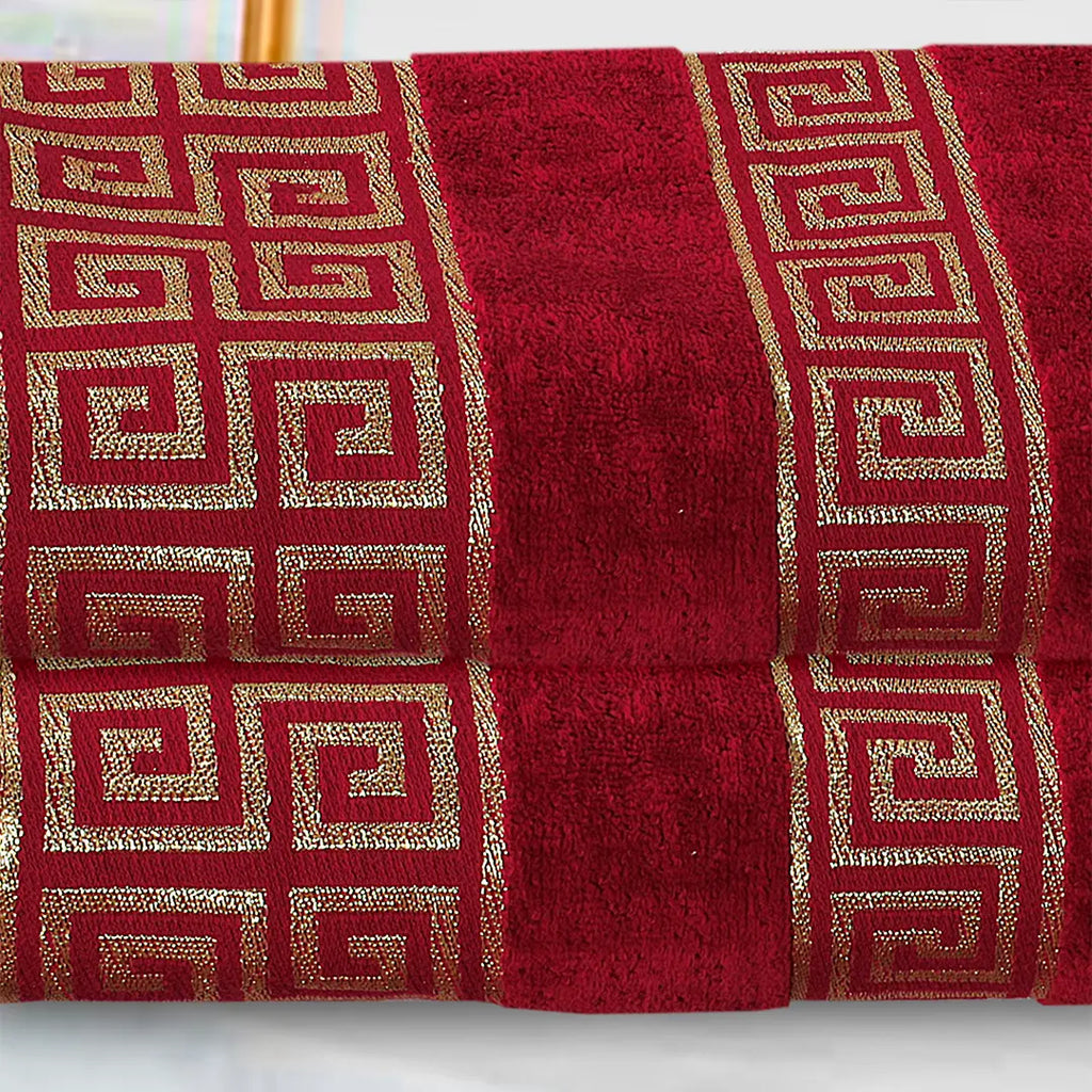 Versatile Bath Towel Maroon (Pack Of 2)-001