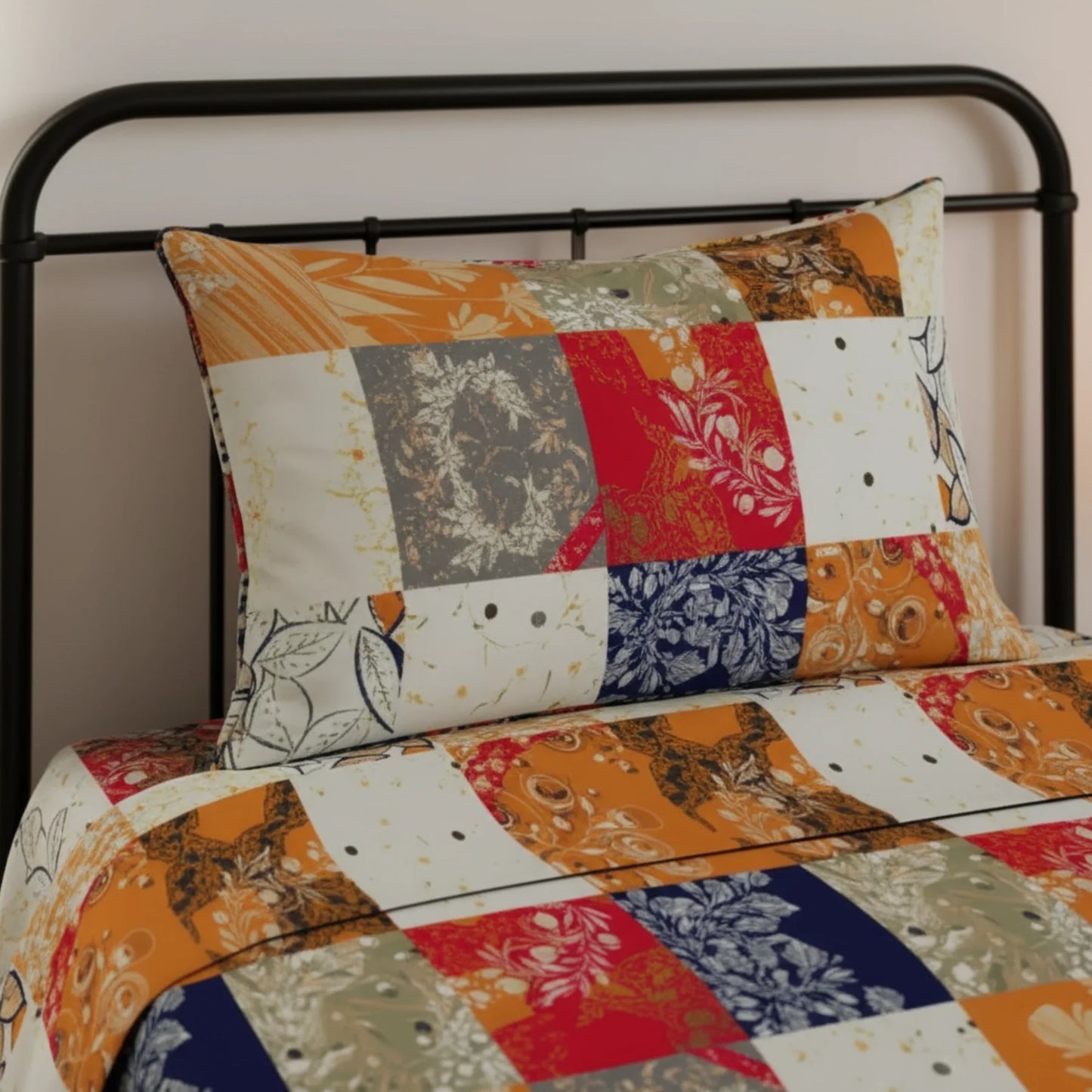 2 Pcs Single Size Ultra Soft Bedsheet - Mosaic