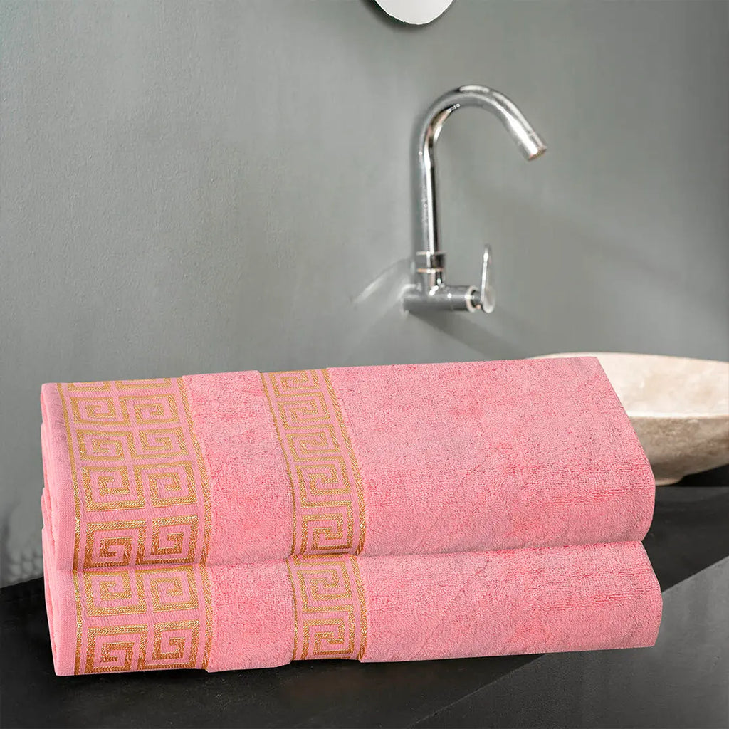 Versatile Bath Towel Pink (Pack Of 2)-004