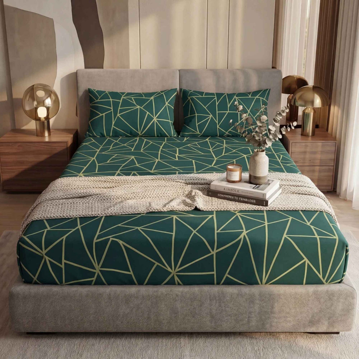 Ultra Soft Fitted Sheet Set – Vertex, King Size, 3 Pc