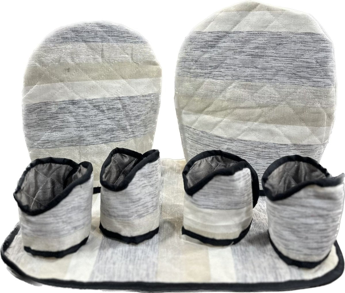 7 Pcs Quilted Tea Cozy Set Gray - TC012 - Lotus