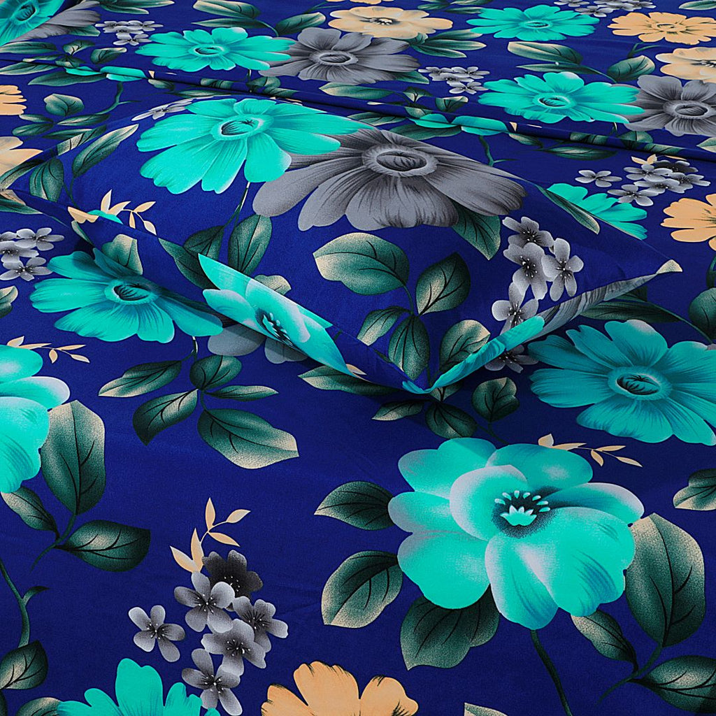 Micro Fiber Bed Sheet 3D Crystal Flowers King-30300 RFS