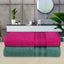 Bath Towel V Fancy Border (Pack Of 2) Fuchsia & Mint-529