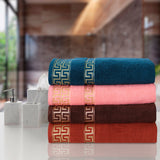 Baby Pink Greek Key - Jacquard  Bath Towel