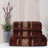 Chocolate Imperial Leaf - 3-Pcs Jacquard Towel Set