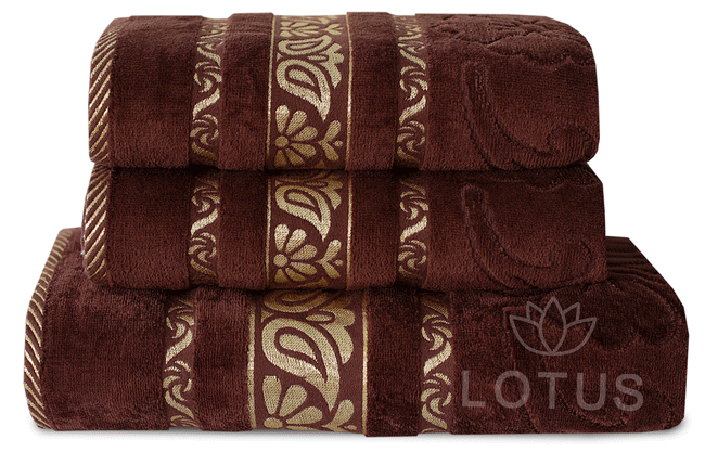 Chocolate Imperial Leaf - 3-Pcs Jacquard Towel Set Main Image