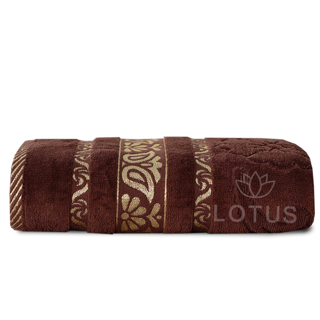 Chocolate Imperial Leaf - Jacquard Bath Towel Main Image